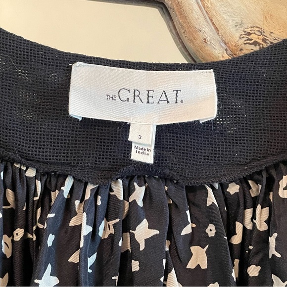 the Great. Silk Blouse in Black/Ivory - Picture 3 of 4